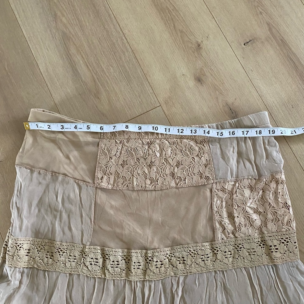 Vintage My Michelle Maxi Skirt boho cottage coreFloral Lace Patchwork Women's L - Picture 8 of 12